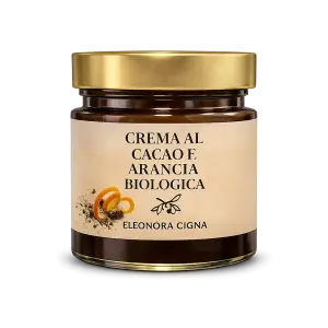 Crema di mandorle al cacao e arancia biologica senza zucchero prodotta in Sicilia Eleonora Cigna