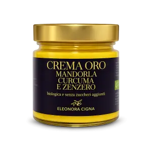 Crema Oro di mandorle, curcuma e zenzero biologica prodotta in Sicilia Eleonora Cigna