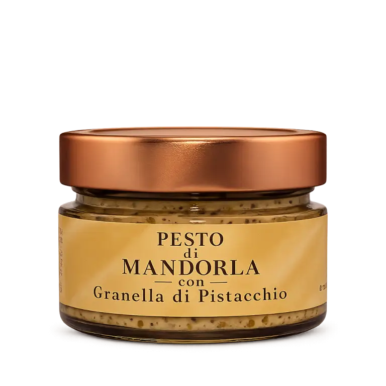 Pesto di mandorla e pistacchio prodotto in sicilia Eleonora Cigna